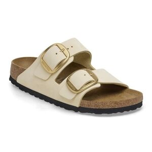 Birkenstock Arizona Big Buckle Ecru, Size 38/US 7W Narrow Fit